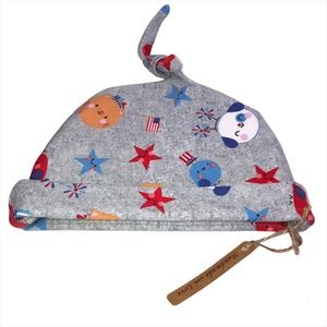 Animal Print Baby Beanie Grey Hat with Knot 3-6 Months